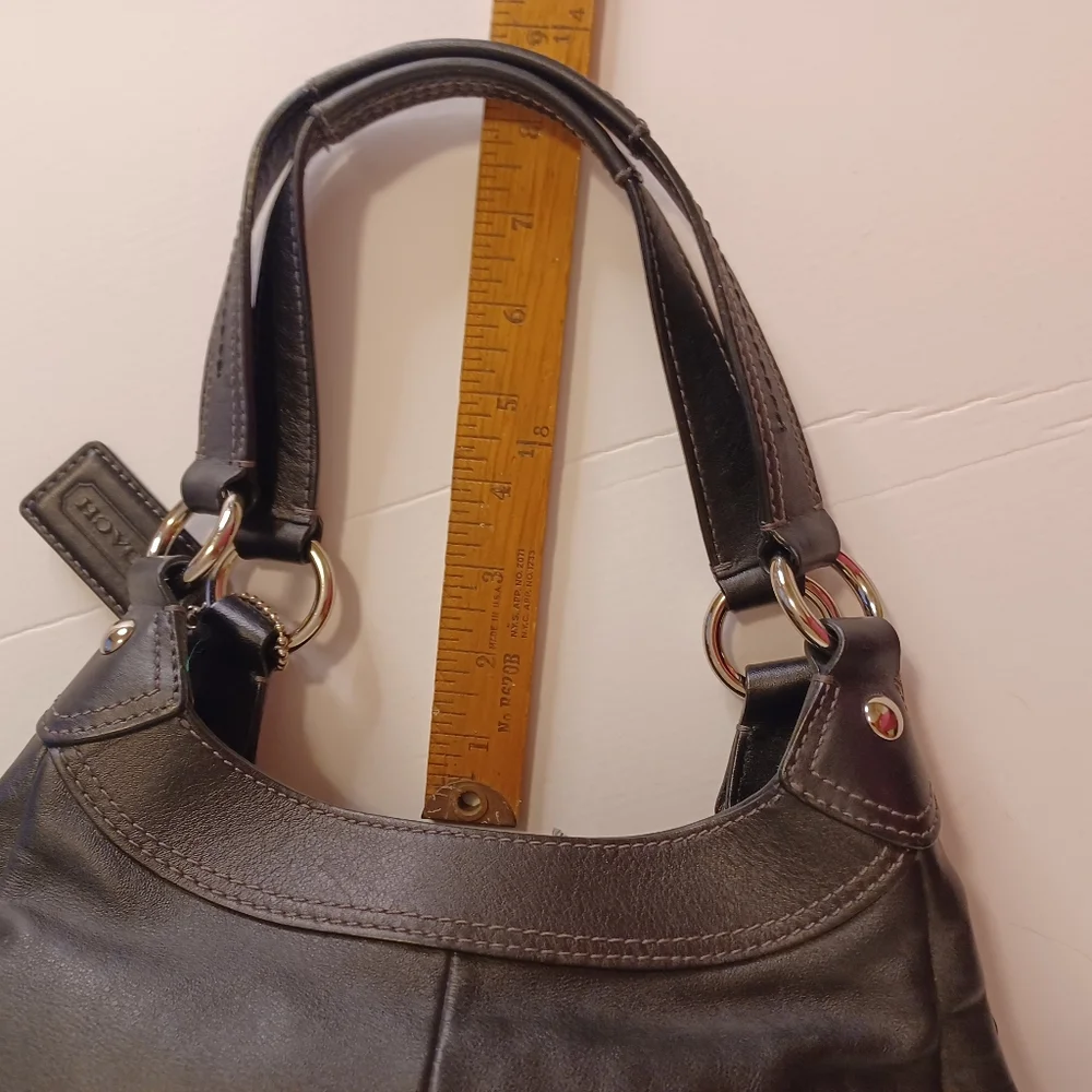Coach Soho Leather Three Compartment Shoulder Bag Purse Black